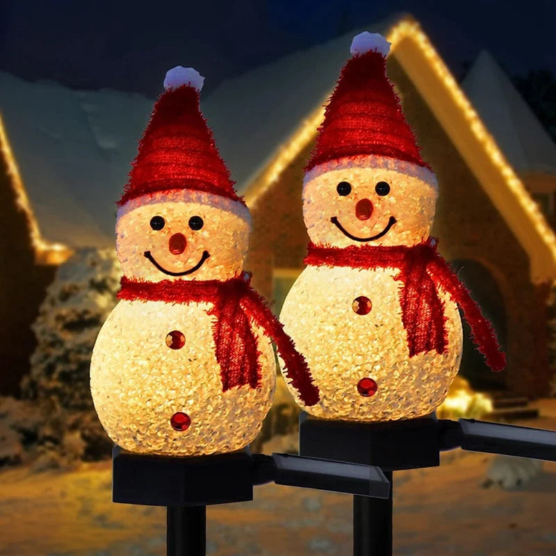 Two outdoor Christmas LED snowman