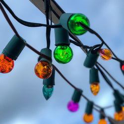 outdoor string lights in different colors