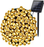 200 warm white solar fairy lights with solar panel
