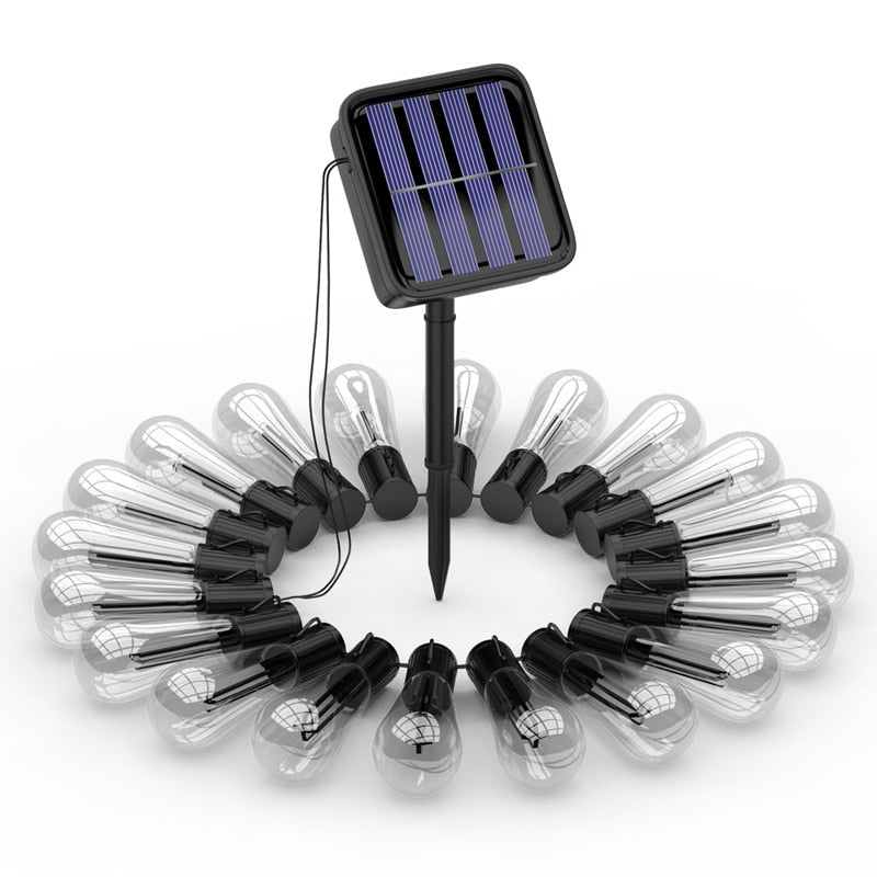 multicolor solar garden lights and solar panel