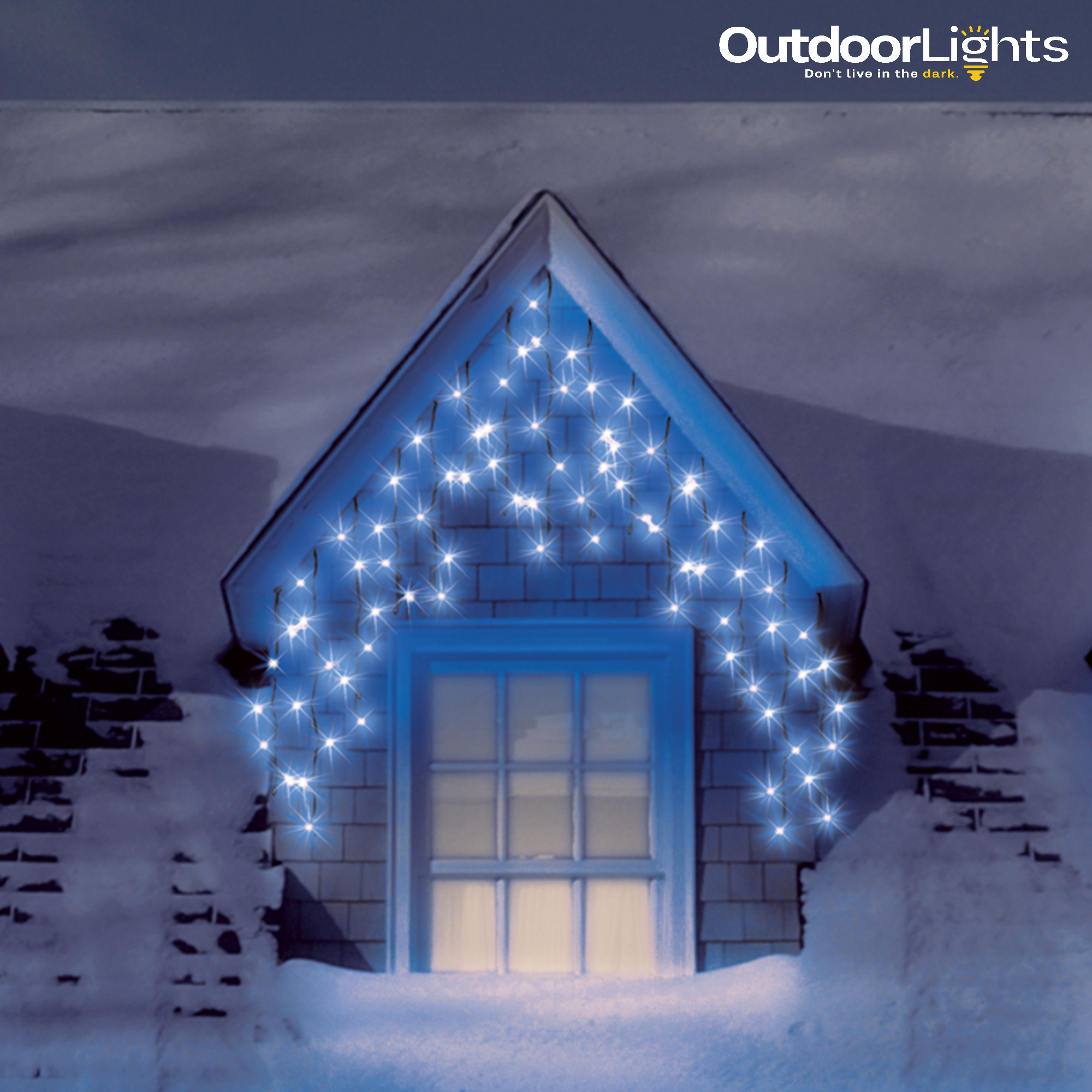 blue outdoor icicle lights
