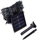 LED outdoor lights with solar panel and ground spike