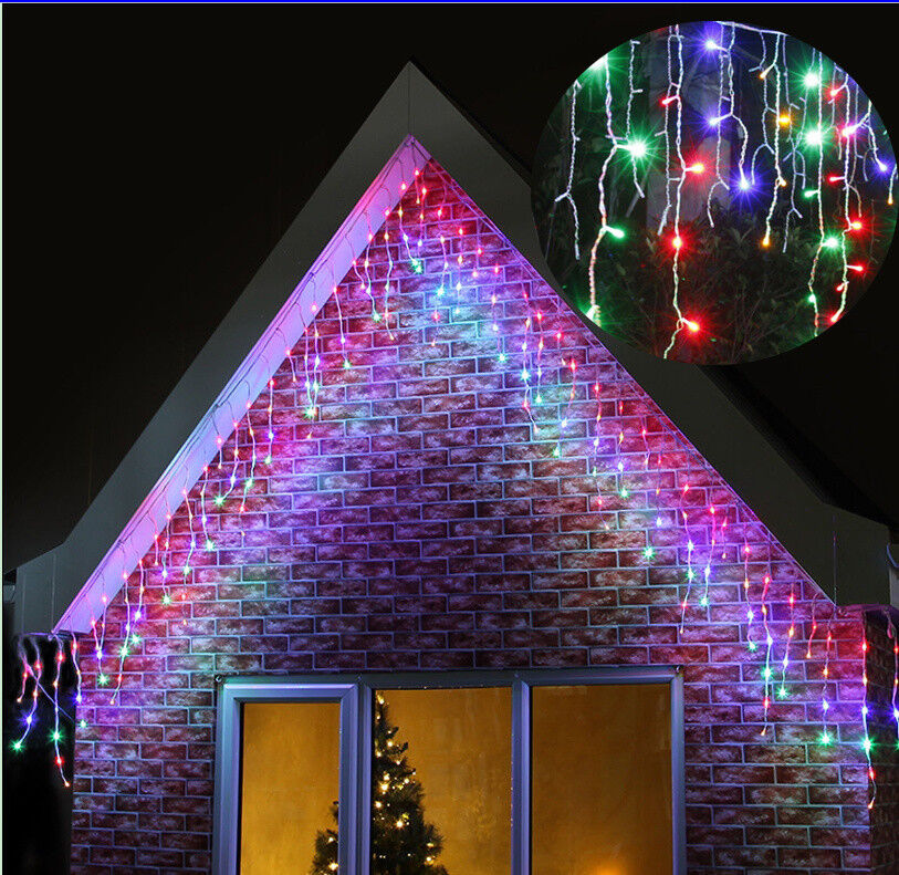 outdoor colored icicle lights