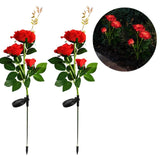 red solar flower stake lights