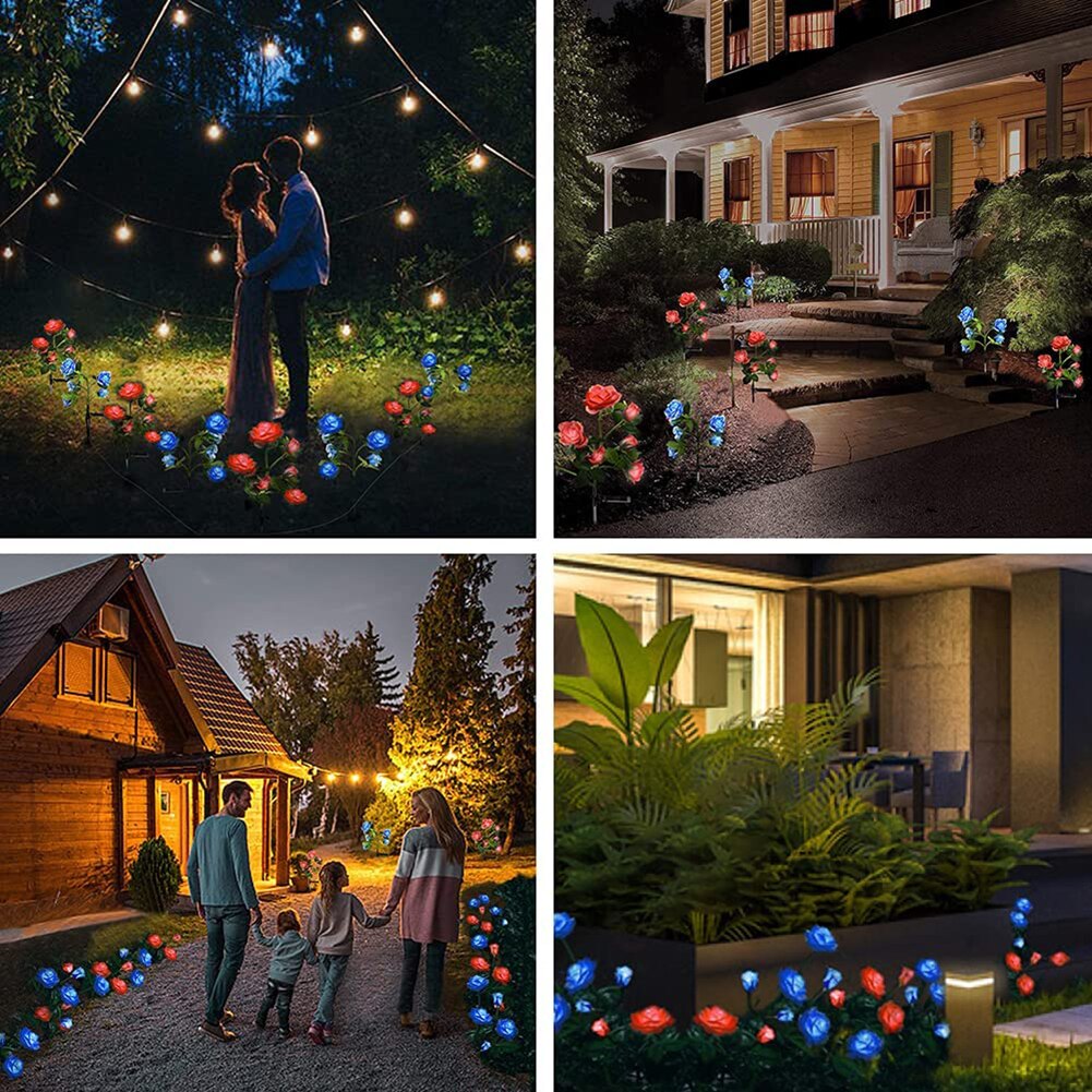 solar-lighted flowers