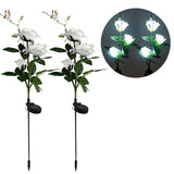 white flower solar stake lights