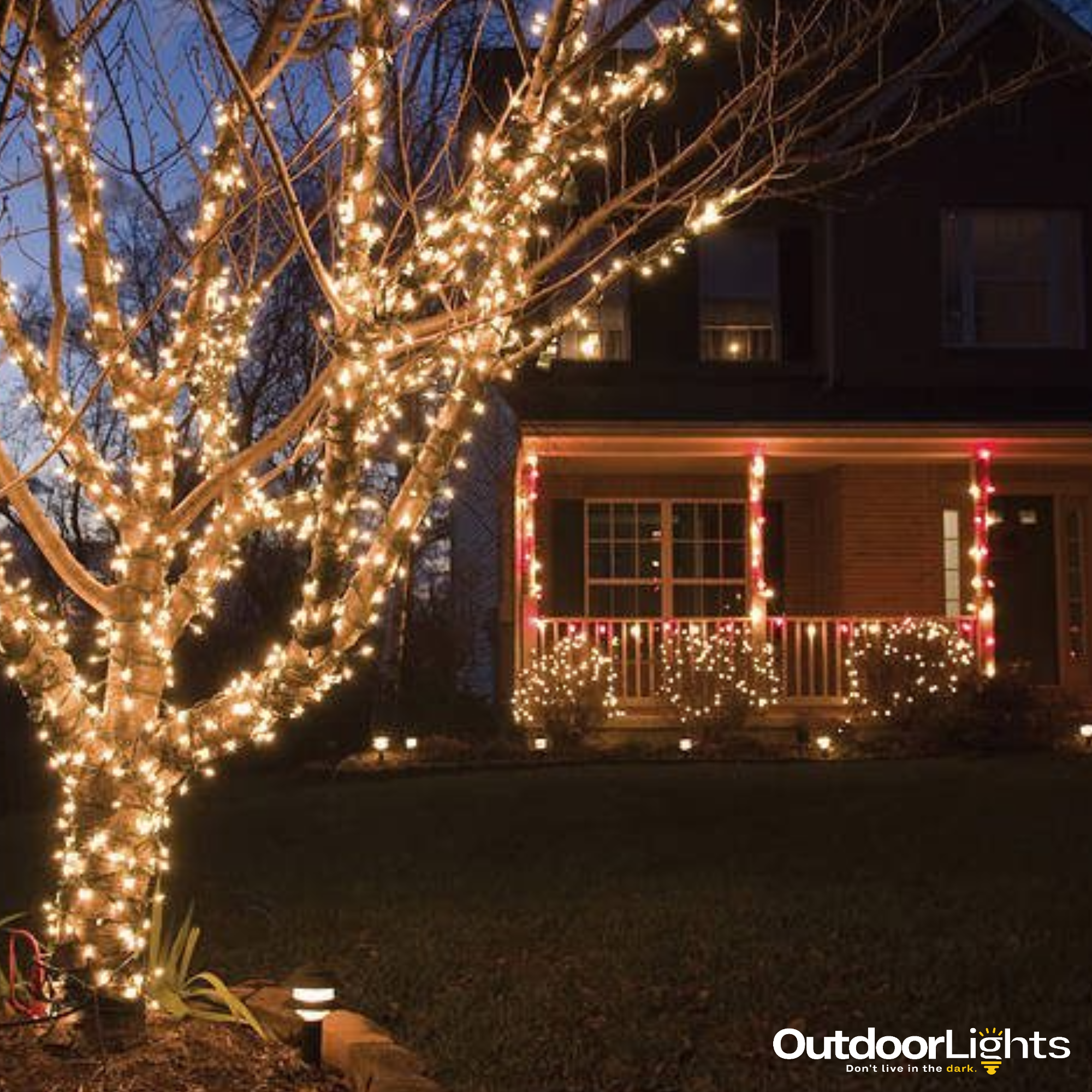 White exterior christmas discount lights