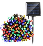 200 colored solar fairy lights with a solar panel