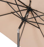 garden umbrella with solar lights bend function