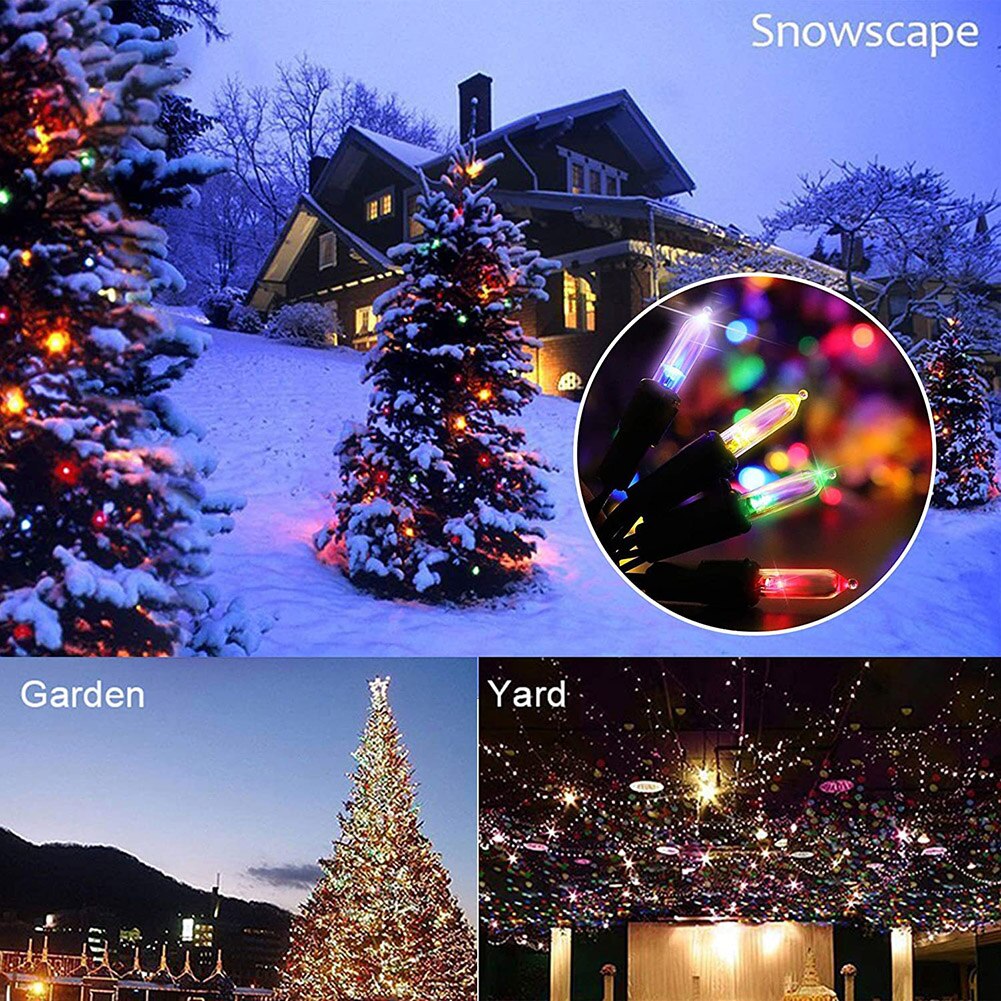 Multicolored LED Outdoor Christmas Tree Lights (16.4ft)