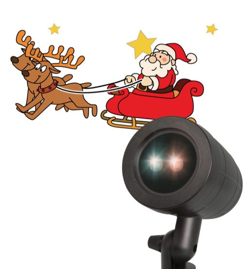 Santa on sleight outdoor LED projector