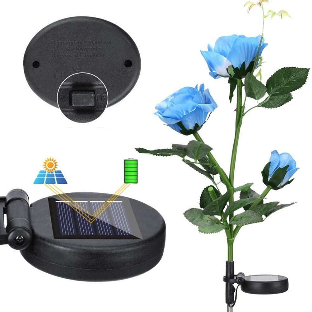 solar-powered LED flowers